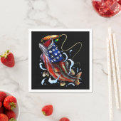 Bass Fish American Flag Patriotic Fishing Serviette (Beispiel)