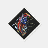 Bass Fish American Flag Patriotic Fishing Serviette (Ecke)