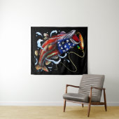 Bass Fish American Flag Patriotic Fishing Wandteppich (Beispiel (Horizontal))