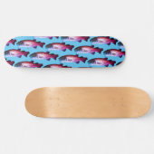 Bass Fish Bright Blue Boys Custom Skateboard (Horizontal)
