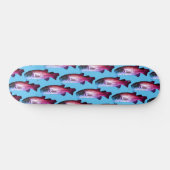 Bass Fish Bright Blue Boys Custom Skateboard (Horizontal)