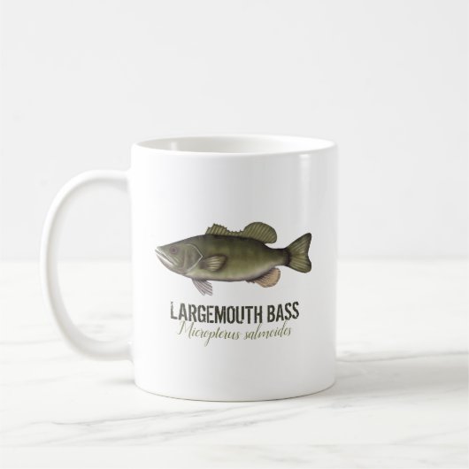 Bass Fish Fisherman Modern Angler Kaffeetasse (Links)