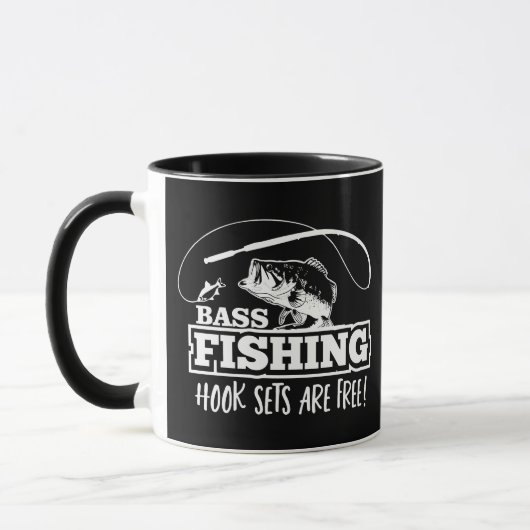 Bass Fish Hook Set Zitat Largemouth Funny Tasse (Links)