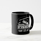 Bass Fish Hook Set Zitat Largemouth Funny Tasse (VorderseiteRechts)
