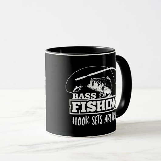 Bass Fish Hook Set Zitat Largemouth Funny Tasse (VorderseiteRechts)