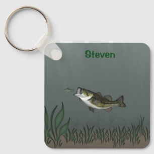 Bass Fish Jagd Minnow Personalisiert Schlüsselanhänger