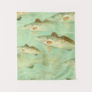 Bass Fish Muster Wandteppich