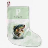Bass Fish Personalisiert Fischer Kleiner Weihnachtsstrumpf (Vorderseite)