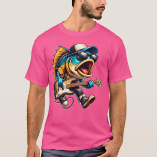 Bass Fish Playing Gitarre T-Shirt