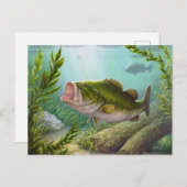 Bass Fish Postkarte (Vorne/Hinten)