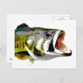 Bass Fish Postkarte (Vorne/Hinten)