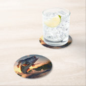 Bass Fish Runder Pappuntersetzer (Vor Ort)