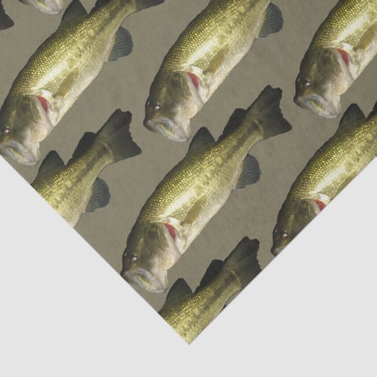 Bass Fish Sport Muster Mens Seidenpapier (Detail)