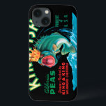Bass Fish Wearing in Crown haben wir Black Backgro iPhone 13 Hülle<br><div class="desc">This vintage crate label of a bass fish wearing a crown on black background will please any vintage art lover. It is an advertisement for KingFish Peas. The colors are very vivid and sharp. Choose this artprint on your product today.</div>