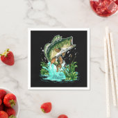 Bass Fisherman Large Mouth Bass Fishing Serviette (Beispiel)