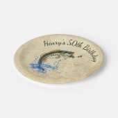 Bass Fishing 50. Geburtstagsparty Paper Teller (Schrägansicht)