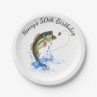 Bass Fishing 50. Geburtstagsparty Paper Teller
