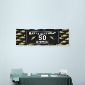 Bass Fishing 50. Happy Geburtstag Personalisiert Banner (Messeveranstaltung)