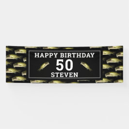 Bass Fishing 50. Happy Geburtstag Personalisiert Banner
