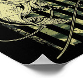 Bass Fishing American Flag USA Fischer Poster (Ecke)