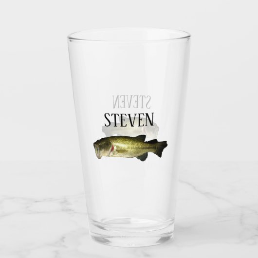 Bass Fishing Beer Tasse Personalisiert (Vorderseite)