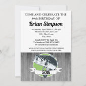 Bass Fishing Birthday Men's Sports Angler 50. Einladung (Rückseite)