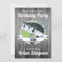 Bass Fishing Birthday Men's Sports Angler 50.