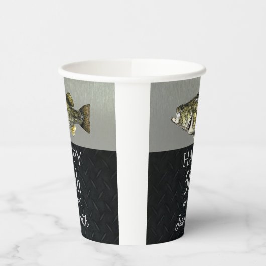 Bass Fishing Birthday Party Männer's 50. Cool Pappbecher (Links)