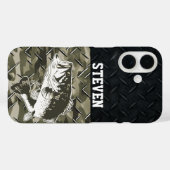 Bass Fishing Black Camouflage Diamond Plate Außenb Case-Mate iPhone Hülle (Rückseite (Horizontal))
