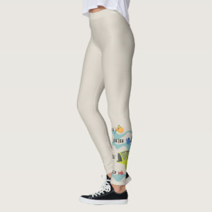Bass Fishing Cartoon Leggings