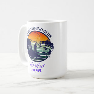 Bass Fishing Club Retro Sonnenuntergang Kaffeetasse