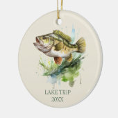 Bass Fishing Dated Fish Keramik Ornament (Links)