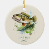 Bass Fishing Dated Fish Keramik Ornament (Hinten)