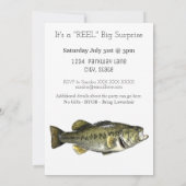 Bass Fishing Erwachsene Birthday Sport im Freien Einladung (Rückseite)