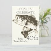 Bass Fishing Erwachsene Birthday Sport im Freien Einladung (Stehend Vorderseite)