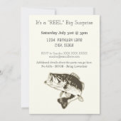 Bass Fishing Erwachsene Birthday Sport im Freien Einladung (Rückseite)