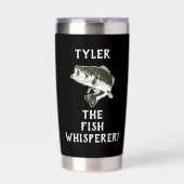 Bass Fishing Fish Whispere Name Funny Angler Thermobecher (Vorderseite)
