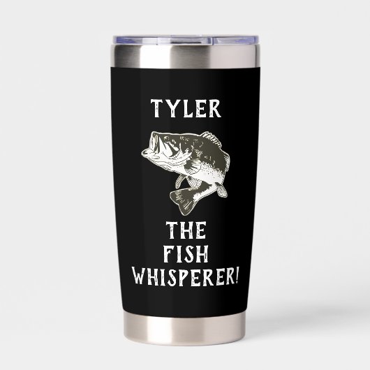 Bass Fishing Fish Whispere Name Funny Angler Thermobecher (Vorderseite)