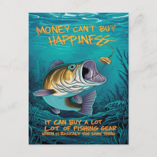 Bass Fishing-Glück Postkarte (Vorderseite)