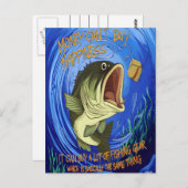 Bass Fishing-Glück Postkarte (Vorne/Hinten)