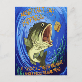 Bass Fishing-Glück Postkarte