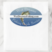 Bass Fishing Guide Service Ovaler Aufkleber (Tasche)