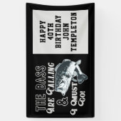 Bass Fishing Happy Birthday Banner Add AGE (Vertikal)