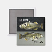 Bass Fishing Hobby Saubere Geschirrspüler Männer Magnet (Vorderseite/Rückseite)