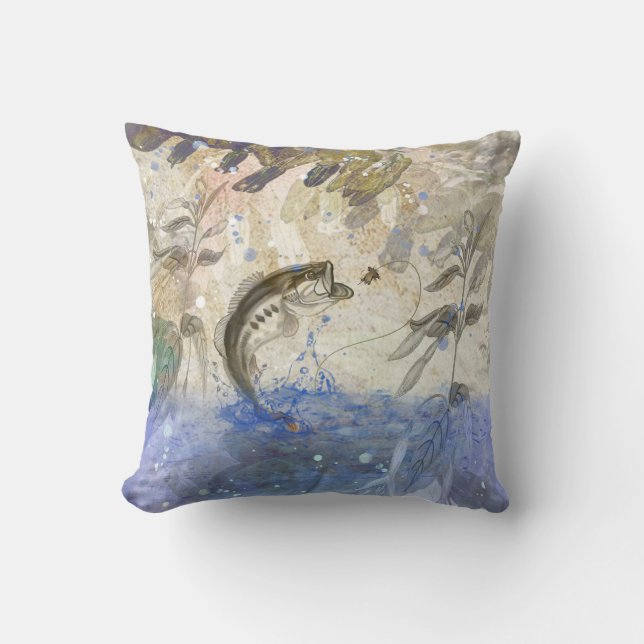 Bass Fishing Kissen (Vorderseite)