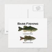 Bass Fishing-Logo (Largemouth - Mund) Postkarte (Vorne/Hinten)