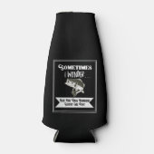 Bass Fishing Men's Sport Hobby Black Beer Flaschenkühler (Vorderseite)