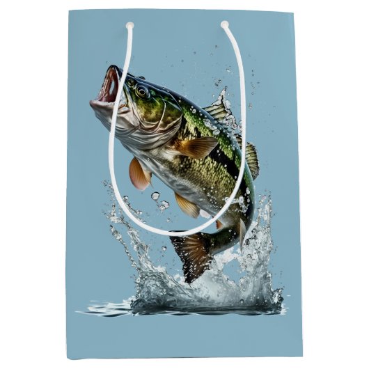 Bass Fishing-Party Mittlere Geschenktüte (Vorderseite)