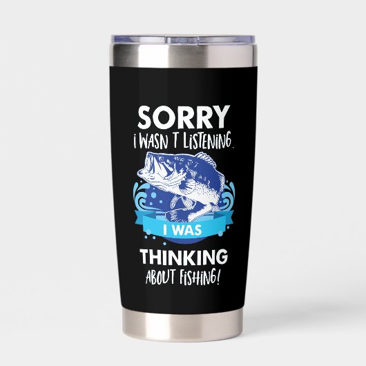 Bass Fishing Quote Hobby Sport Fisherman Angler Thermobecher (Rückseite)