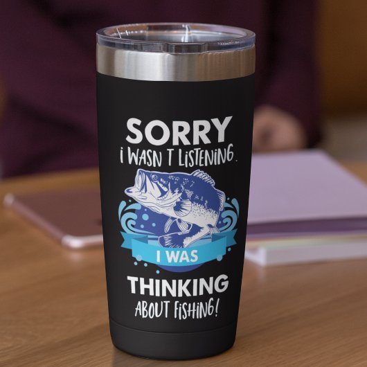 Bass Fishing Quote Hobby Sport Fisherman Angler Thermobecher